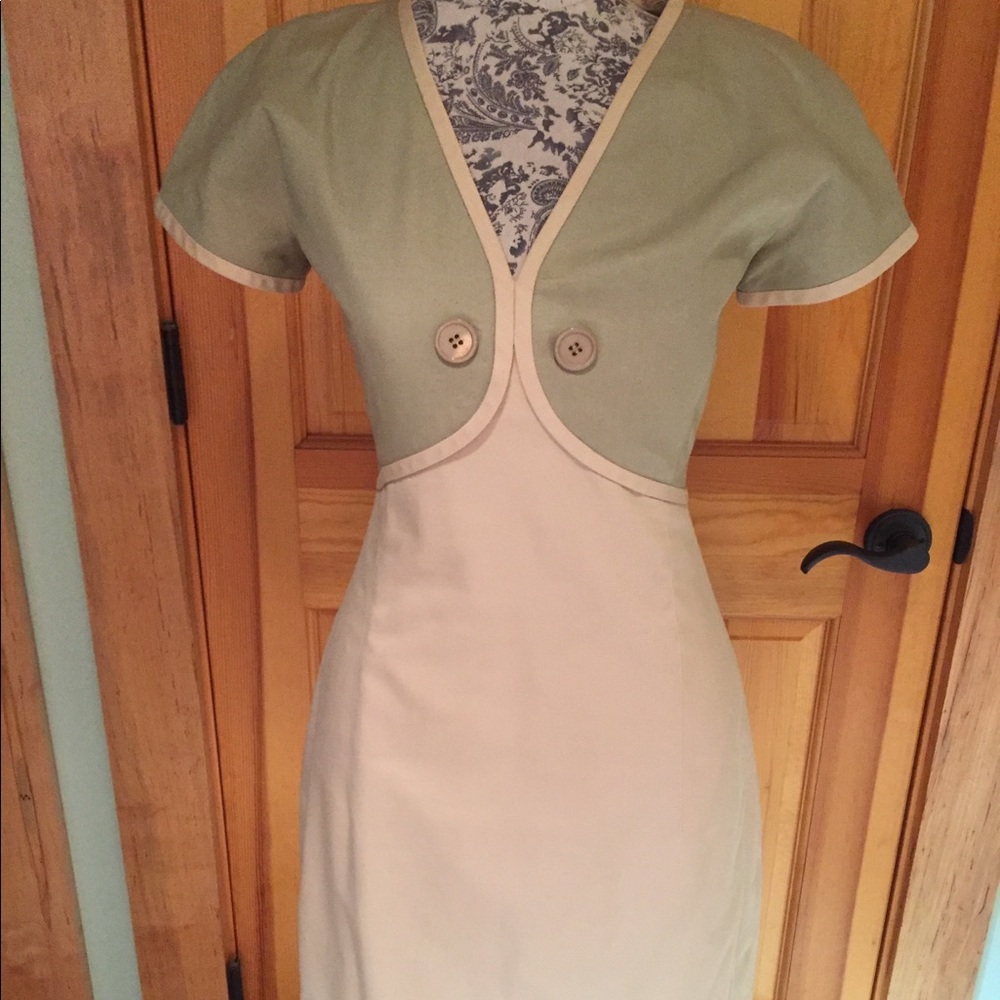 Vintage Valentino Boutique Mint & Cream Mini Dress
